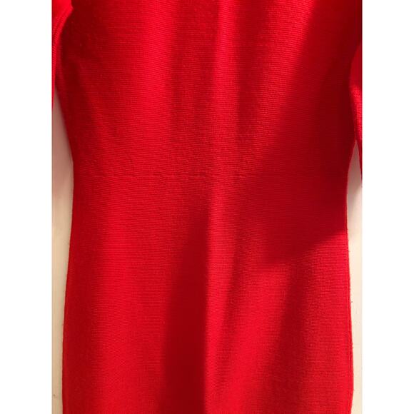 Jonathan Logan Red Knit Vintage Dress Mockneck A-Line Christmas FLAWED - Picture 3 of 8